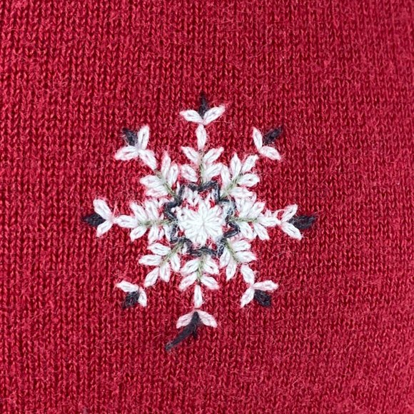 Vintage Woolrich Snowflake Knit Detail Contrast Cuff Ugly Christmas Sweater-M - Picture 6 of 14